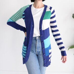 Marc by  Marc Jacob Blue N-Neck Button Down Cardigan Size Small